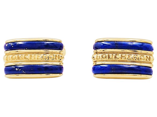 Gemelos Boucheron, oro amarillo, lapislázuli