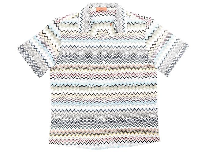Missoni Kurzarmhemd mit Muster in Grau x Multicolor, Größe 48 IT