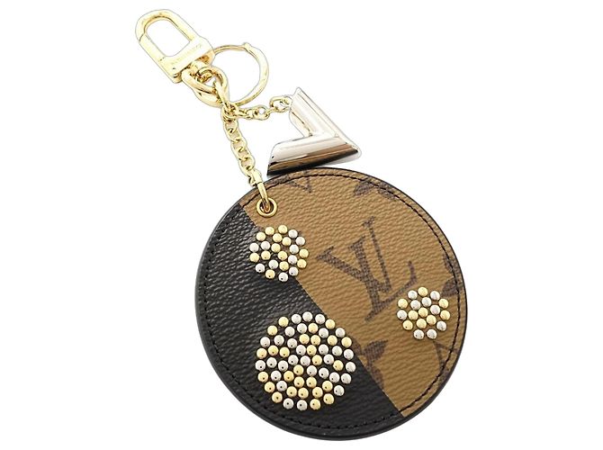 Portachiavi Monogram Reverse Louis Vuitton Marrone Nero