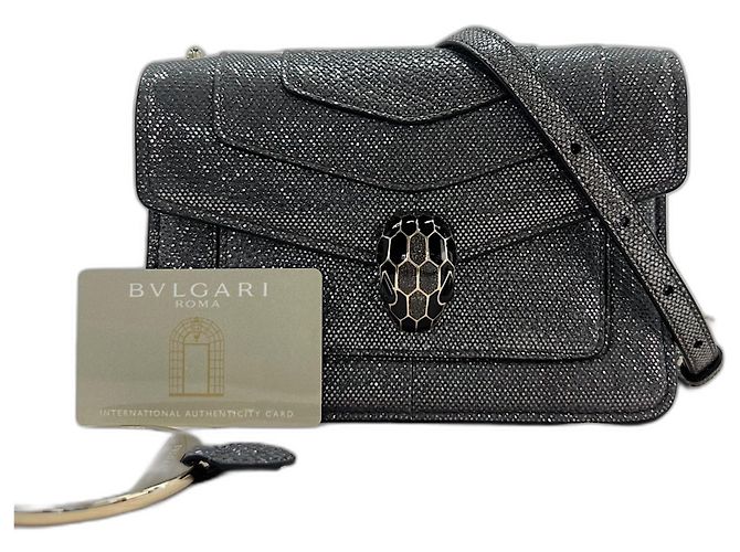 Borsa a tracolla Bulgari BVLGARI Serpenti Forever Snakehead Argento