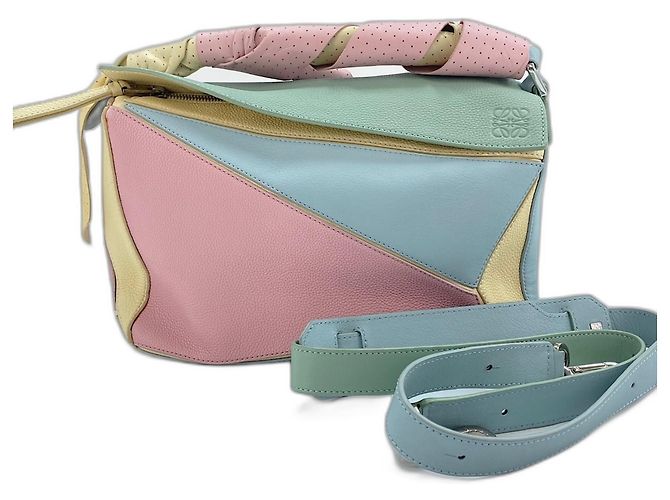 Borsa a 2 vie in pelle Loewe Puzzle Bag Medium Multicolore