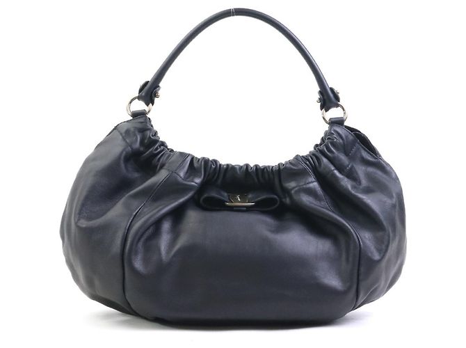 Borsa a tracolla in pelle nera Salvatore Ferragamo Nero