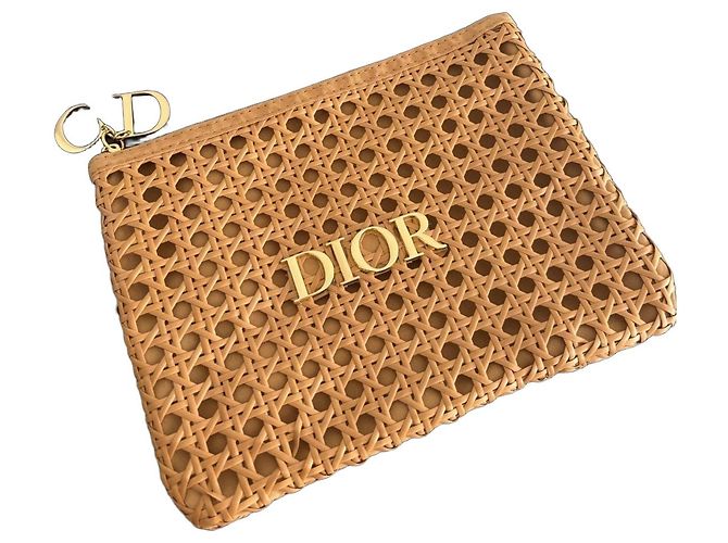 Dior Cannage Stroh-Pochette