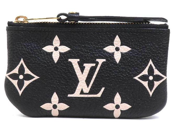 Louis Vuitton Monogram Empreinte Card Case Black Beige