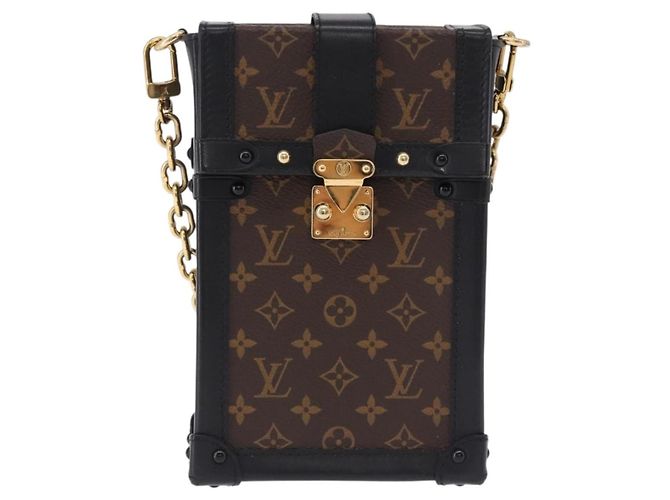 Pochette Baú Vertical Louis Vuitton Monogram Canvas Marrom