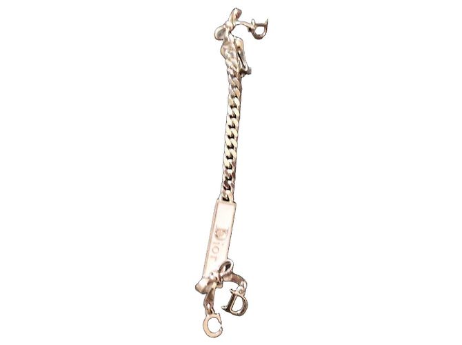 Pulseira Dior em metal prateado e esmalte rosa Prata
