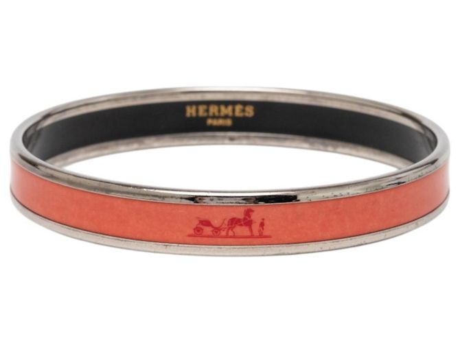 Hermès Pulsera Esmalte PM Cloisonné Hermes Plata Naranja 