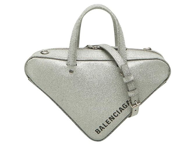 Borsa Duffle Balenciaga Triangle Argento