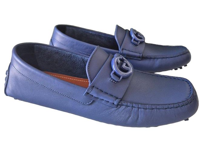Mocassini Gucci Moccain Leather R.S. in pelle blu