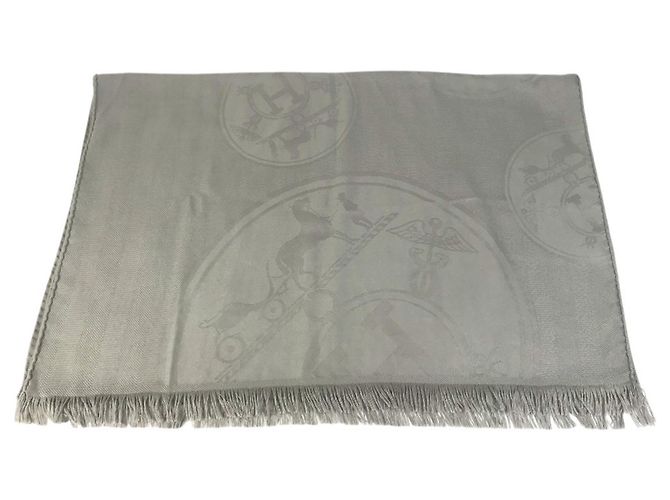 Hermès Sciarpa New Libris Hermes in grigio Marrone