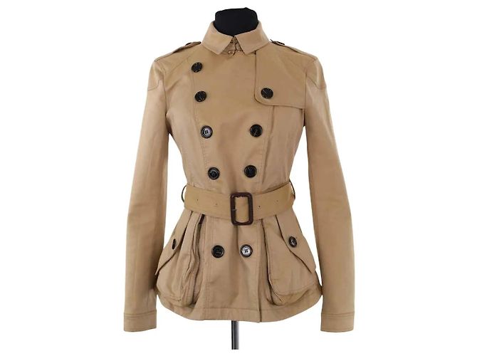 Gabardina Burberry beige de algodón