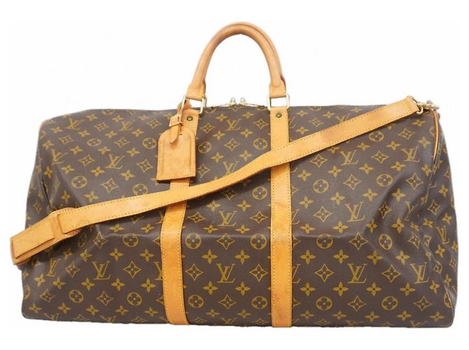 Louis Vuitton Boston Monogram Keepall Bandoulière 55 Marrom