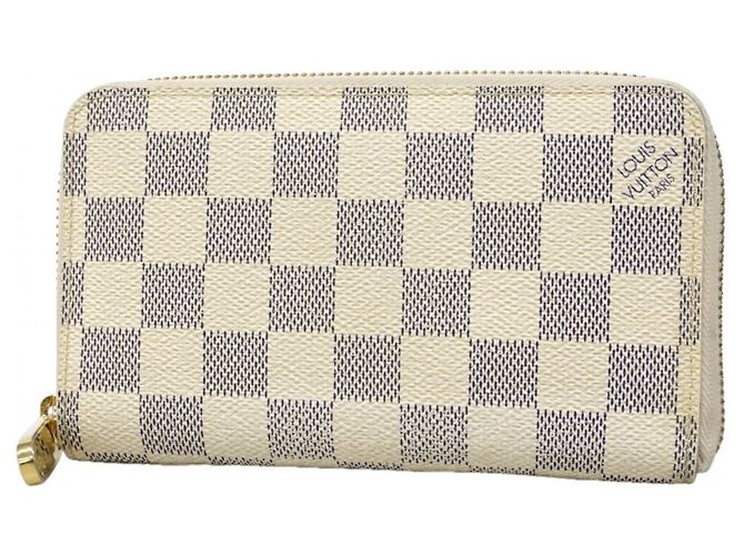 Cartera Zippy Compact Louis Vuitton Damier Azur Blanco