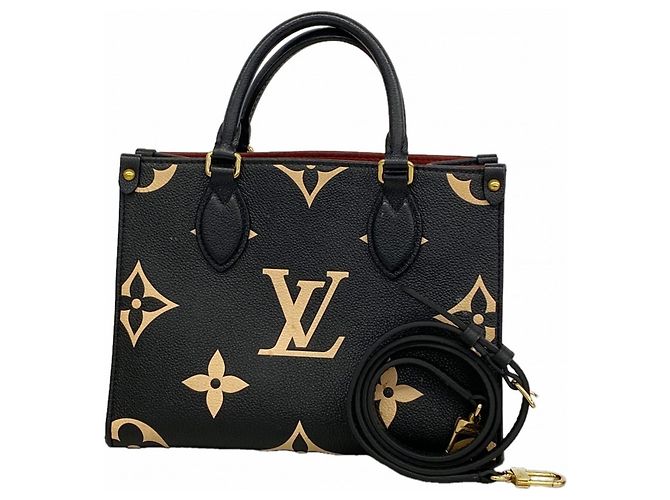 Borsa Louis Vuitton Monogram Empreinte OnTheGo PM Nero Beige