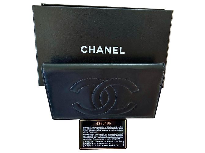Chanel Classic Timeless Black Leather Wallet