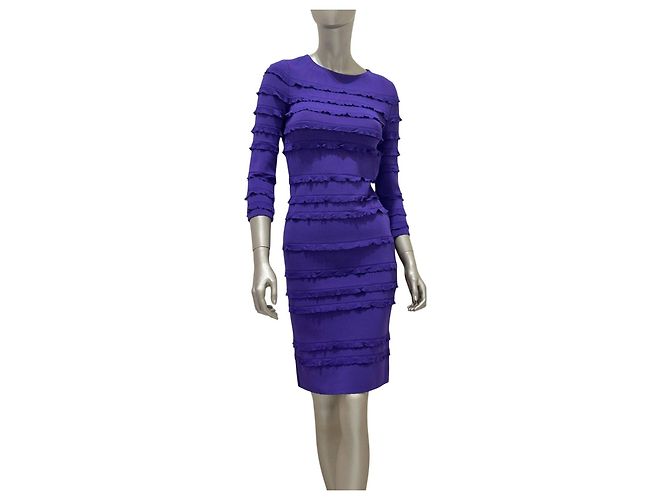 Lila Rüschenschichtkleid von Christian Dior - Größe 38 - Gebraucht