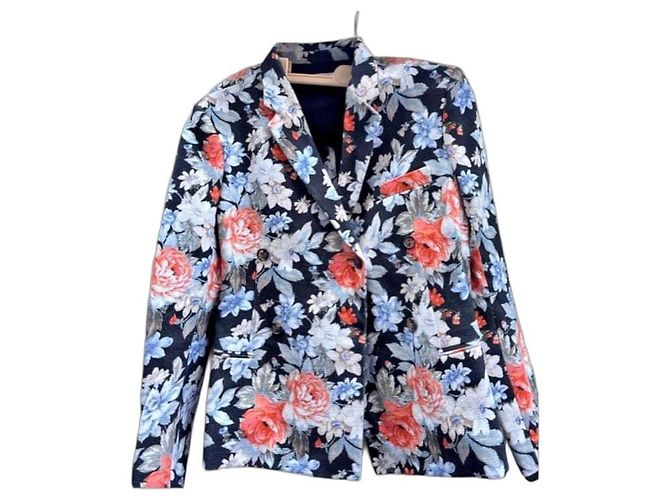 Céline Blazer Floreale Nero Multicolore