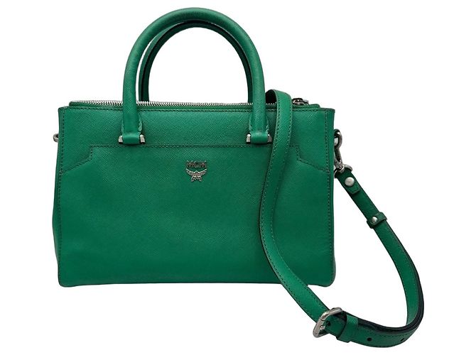 MCM Elda Borsa a Mano in Pelle Saffiano - Verde 