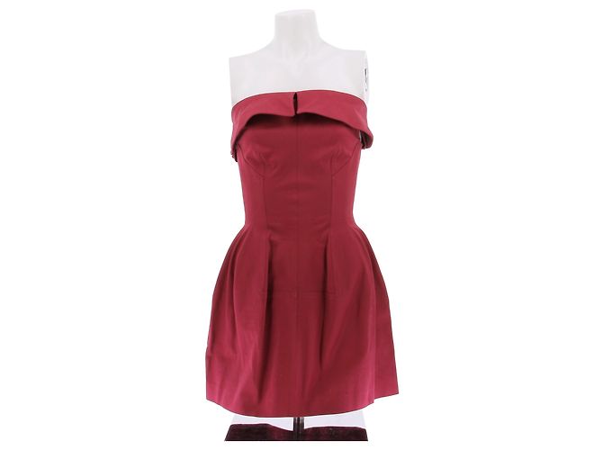 Vestido Alaïa de algodão cor framboesa Tamanho 36 Vermelho