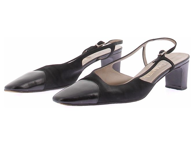 Chanel Mary Jane sandali in pelle nera Nero