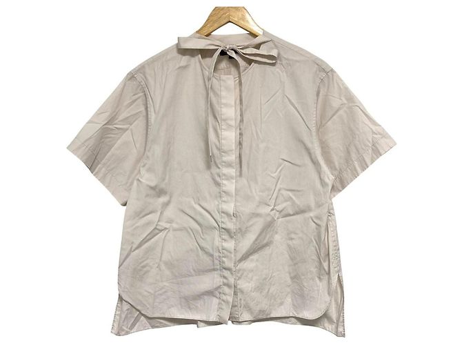 Autre Marque Camicia a maniche corte in cotone Drawer Beige