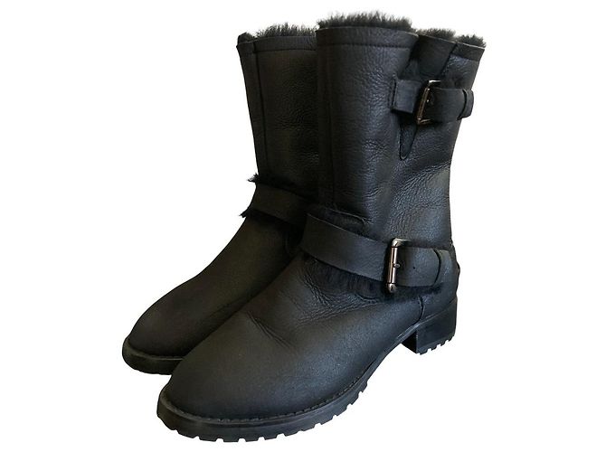 Autre Marque Shearling Engineer Boots Tsuru by Mariko Oikawa Schwarz