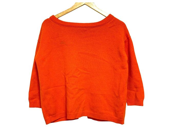 Autre Marque Suéter de cachemira con espalda abierta Drawer Naranja