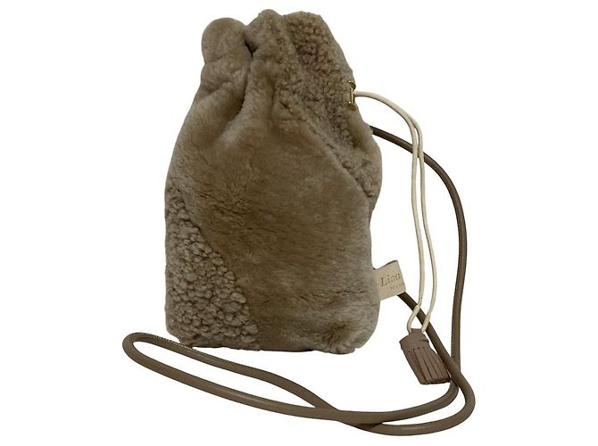 Mila Schön mila schon × Lisa Conte Borsa a tracolla 2way in shearling Beige