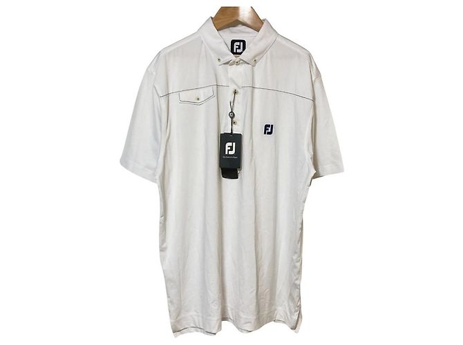 Autre Marque Polo da Golf in Cotone FootJoy Nero Bianco