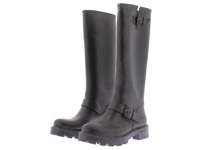 Botas de lluvia Jimmy Choo de cuero negro 39