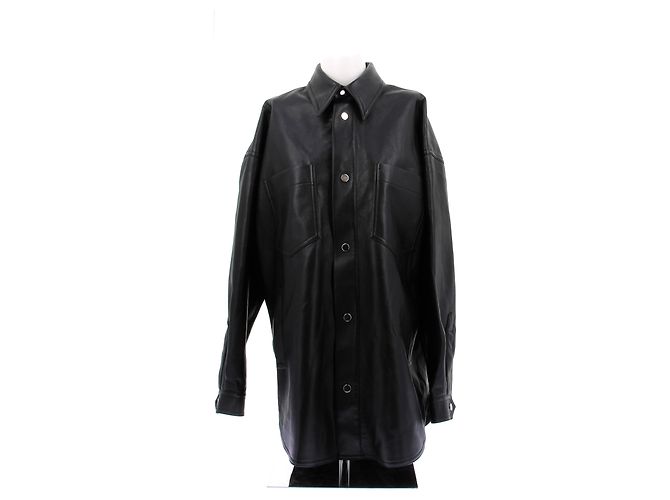 Giacca in pelle Nanushka nera Nero