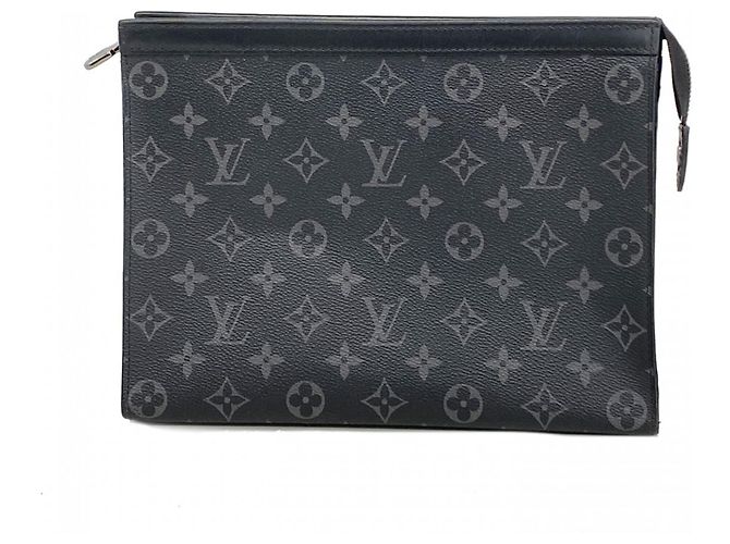Pochette Voyage MM Monogram Eclipse Louis Vuitton Clutch Bag Preto