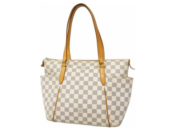 Louis Vuitton Damier Azur Totally PM Tote Bag Weiß
