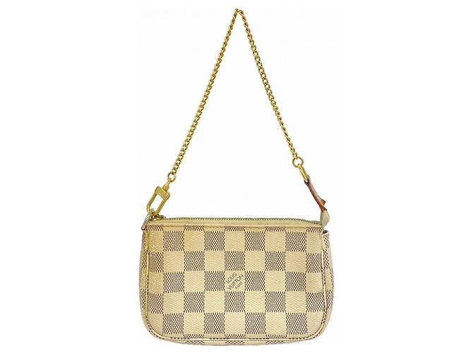 Louis Vuitton Damier Azur Mini Pochette Accessoires Blanco
