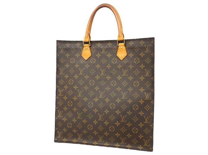 Louis Vuitton Monogram Sac Plat Tote Bag Braun