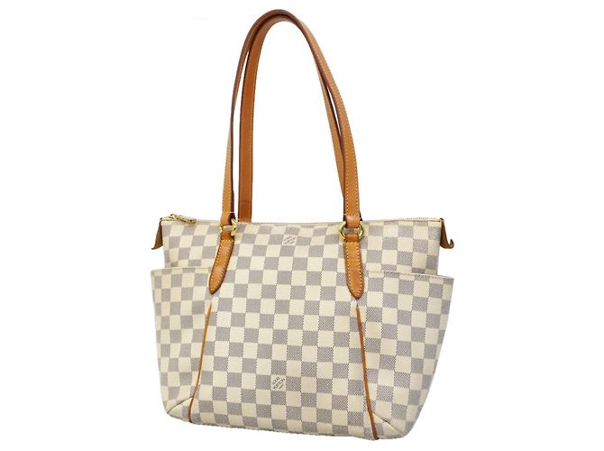 Louis Vuitton Damier Azur Totally PM Tote Bag Weiß