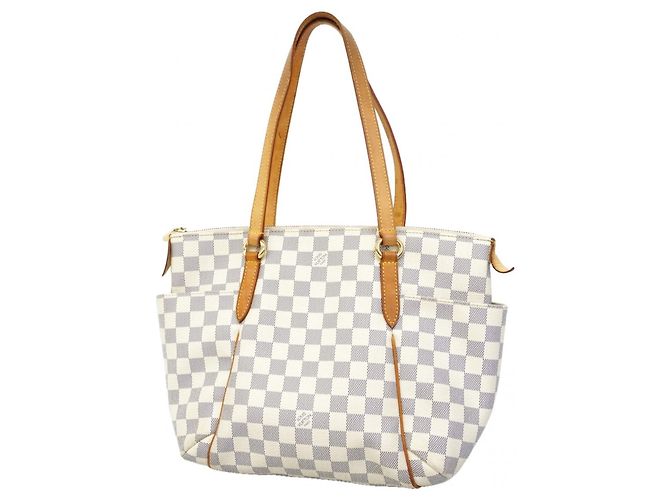 Louis Vuitton Damier Azur Totally PM Tote Bag Weiß