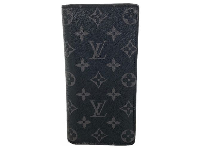 Cartera larga Louis Vuitton Monogram Eclipse Brazza Negro