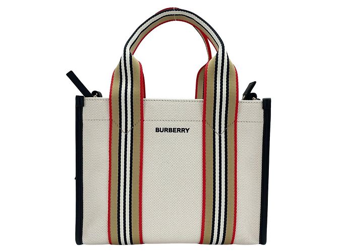 Borsa Tote Mini 2-Way in tela Burberry Multicolore