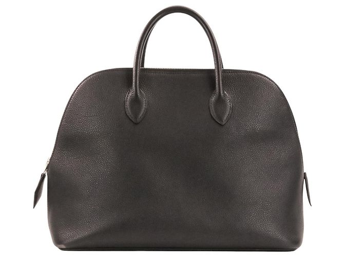Hermès Bolso de cuero Hermes Bolide Web 30 Negro