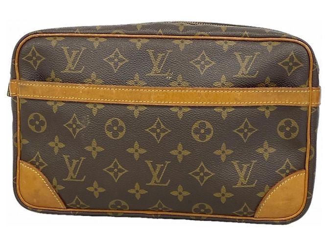 Bolsa Clutch Louis Vuitton Monogram Compiegne 28 Marrom
