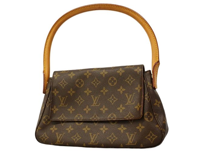 Borsa a Spalla Louis Vuitton Monogram Mini Looping Marrone