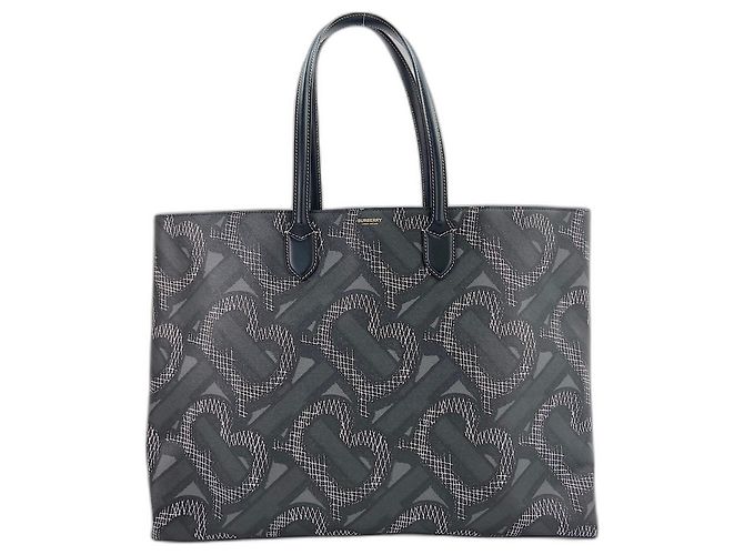 Borsa Tote in tela monogram Burberry Nero