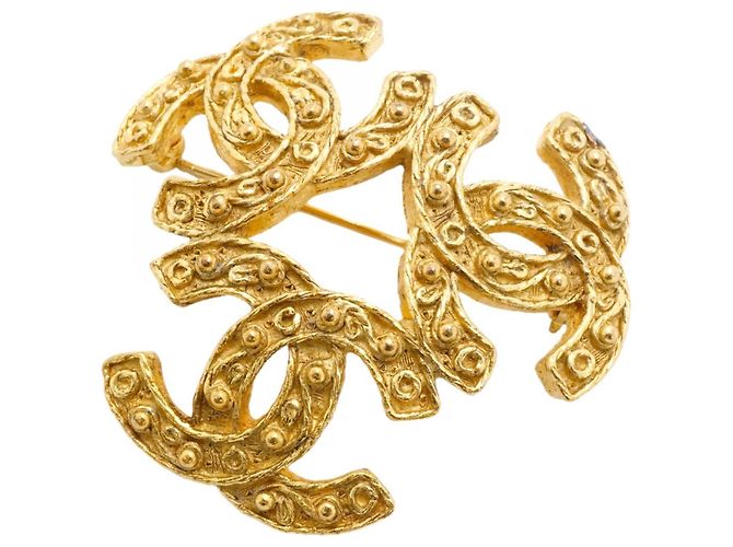 Spilla Triple Coco Mark Chanel Coco D'oro Placcato in oro