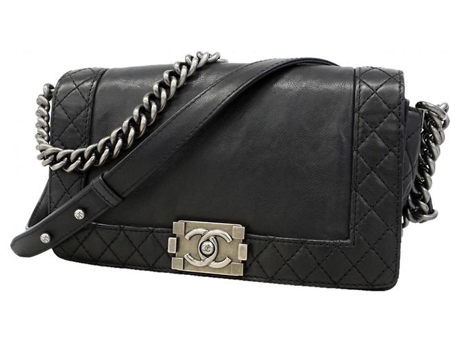 Le Boy Bolsa de Alça de Corrente Chanel Boy Preto