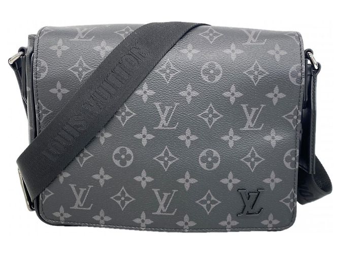 Borsa a tracolla Louis Vuitton Monogram Eclipse District PMNV2 Schwarz