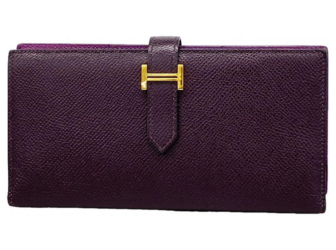 Hermès Cartera larga Hermes Bearn Soufflet Verso Burdeos