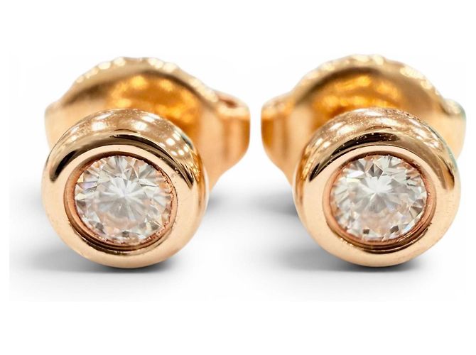 Orecchini a lobo in oro rosa e diamanti Tiffany & Co. D'oro