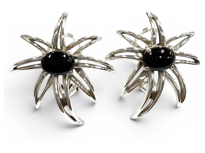 Orecchini a clip Onyx Fireworks di Tiffany & Co. Nero Argento