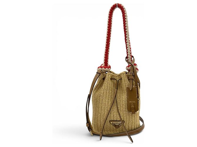 Mini bolsa bucket de crochê Prada
